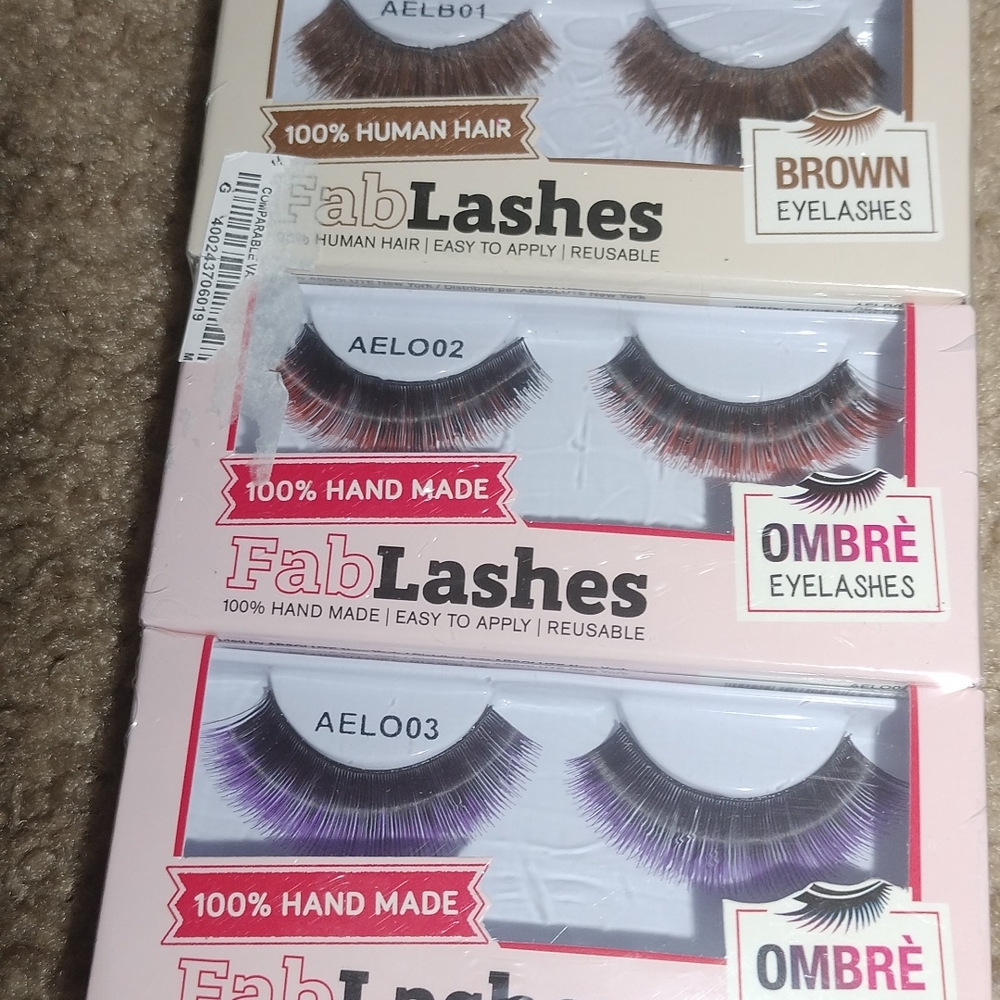 ABSOLUTE NEW YORK, 3 Pairs OMBRE LASH MULTIPACK, white, purple and orange